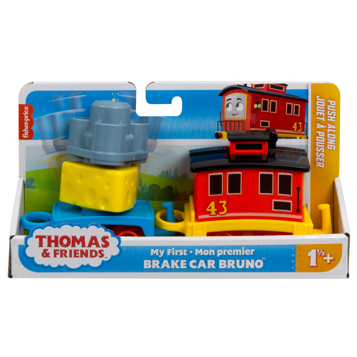 Thomas & Friends My First Brake Car Bruno Push-Along Vehicle With Stacking Cargo For Toddlers