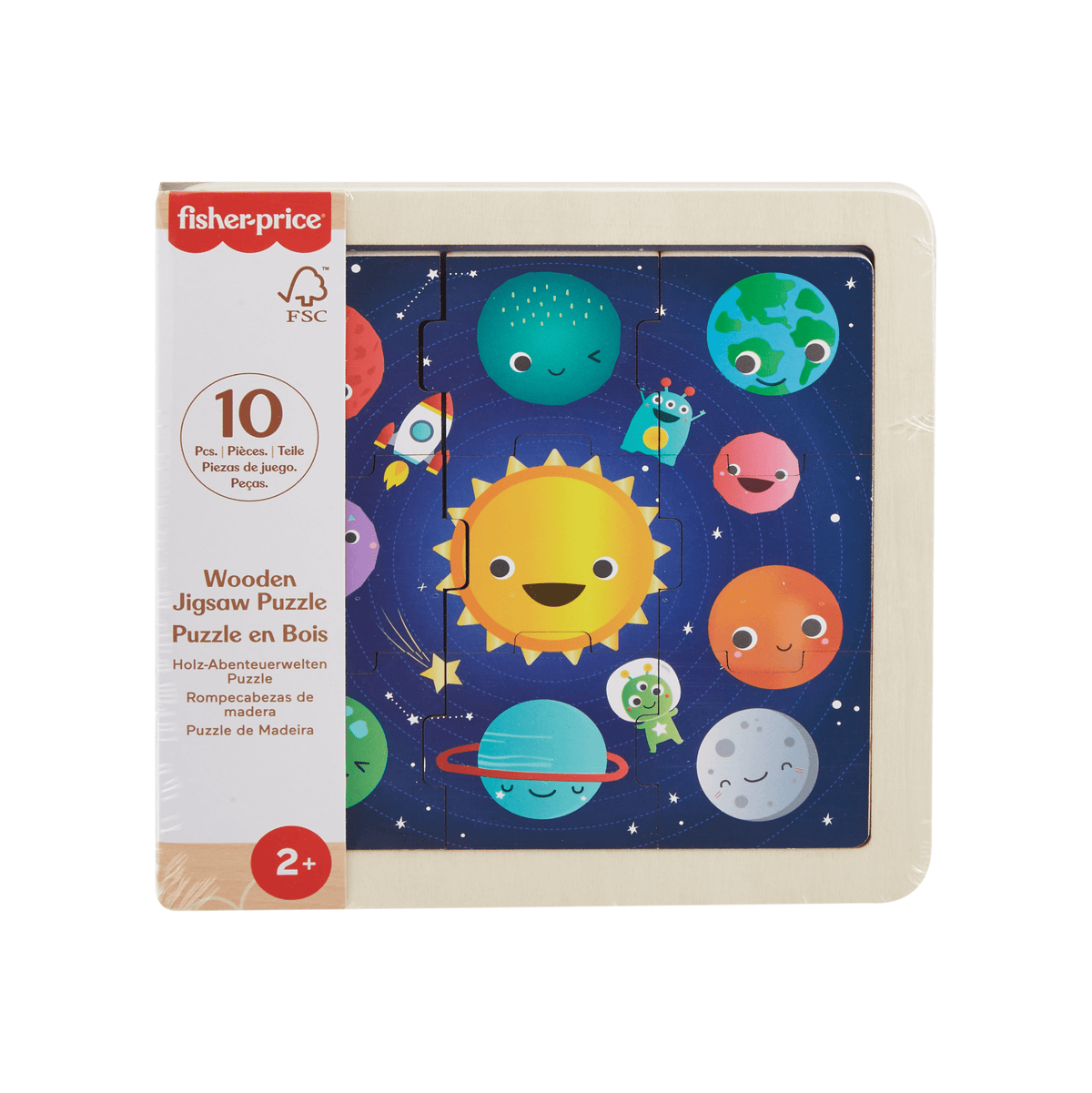 Fisher-Price Juguete para Bebés Rompecabezas Planetas Divertidos de Madera