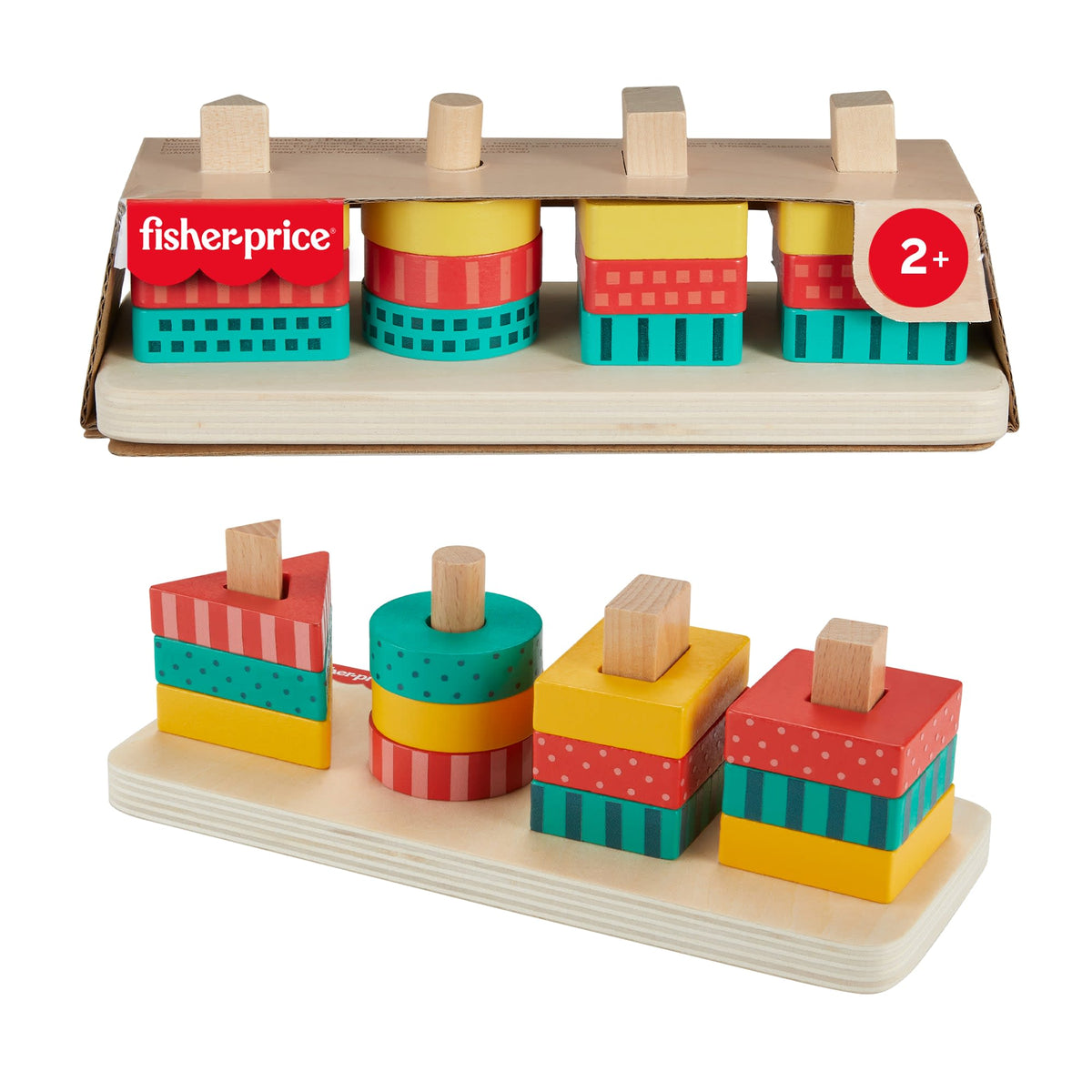 Fisher-Price Brinquedo para Bebês Classificador de Formas de Madeira