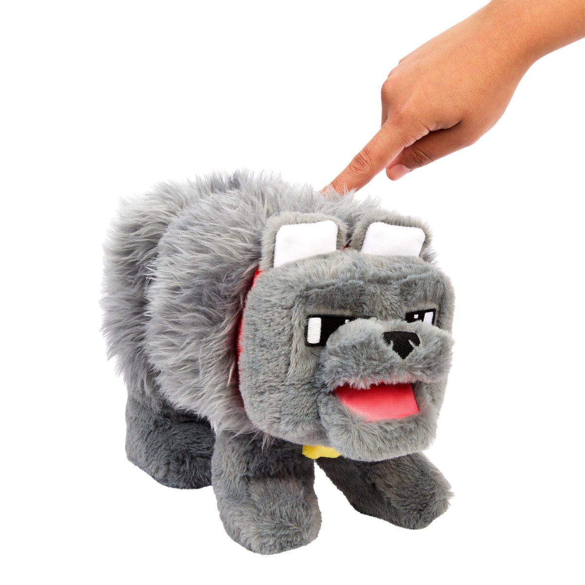 Minecraft Dennis The Wolf Interactive Plush Toy With Sounds & Moving Mouth, Inspired By The Movie