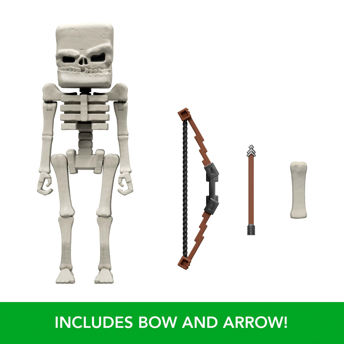 Minecraft Skeleton Action Figure & Accessories, 4-Inch Toy Set Inspired By A Minecraft Movie