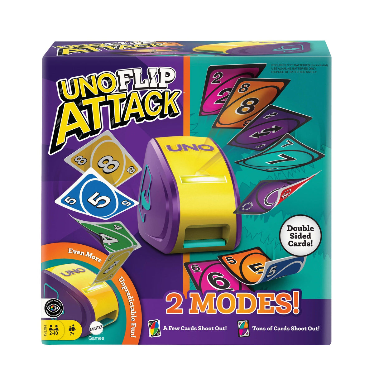 UNO Flip Attack Card Game For Kids, Adults & Family Night