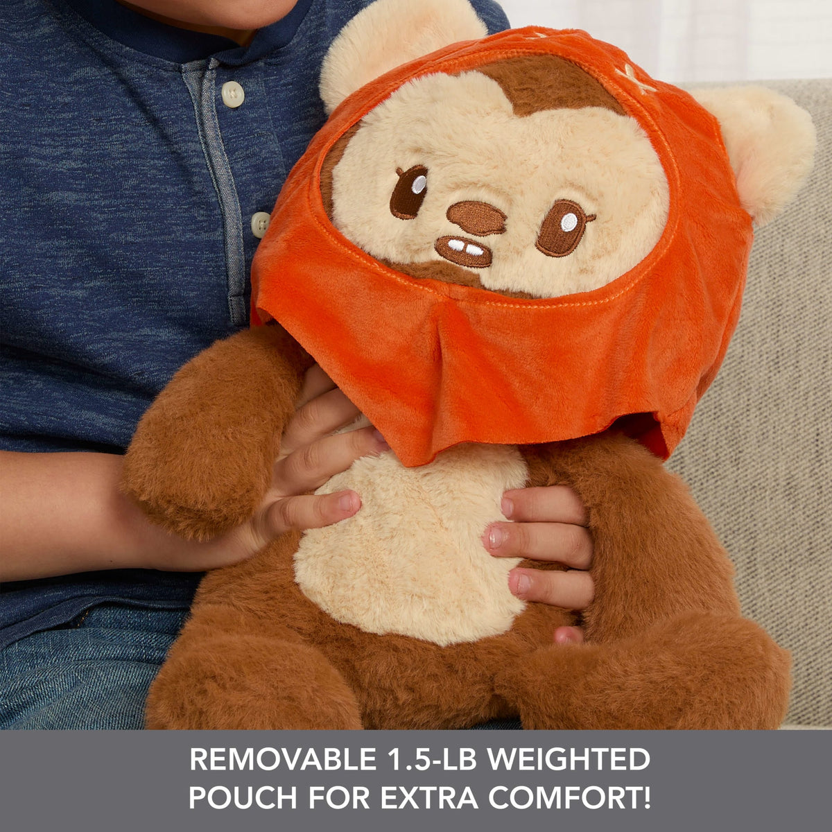 Star Wars Ewok Plush, Weighted Soft Toy, 12-Inch With Weighted Limbs & 1.5-Pound Pouch Inside