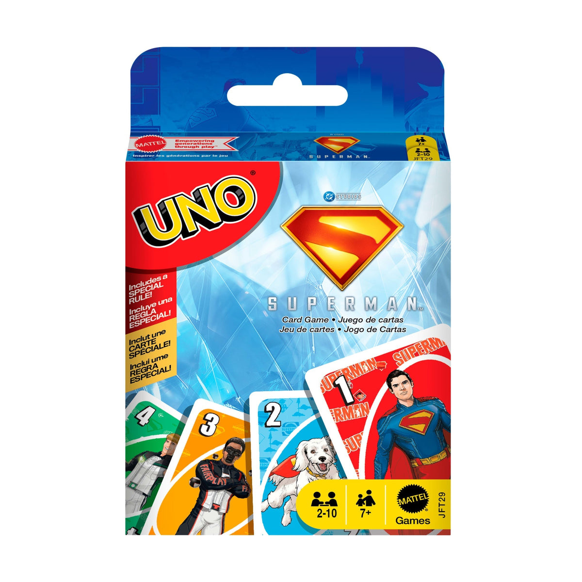 UNO Superman Card Game For Kid, Adult & Family Nights, Toy Collectible Inspired By The Movie