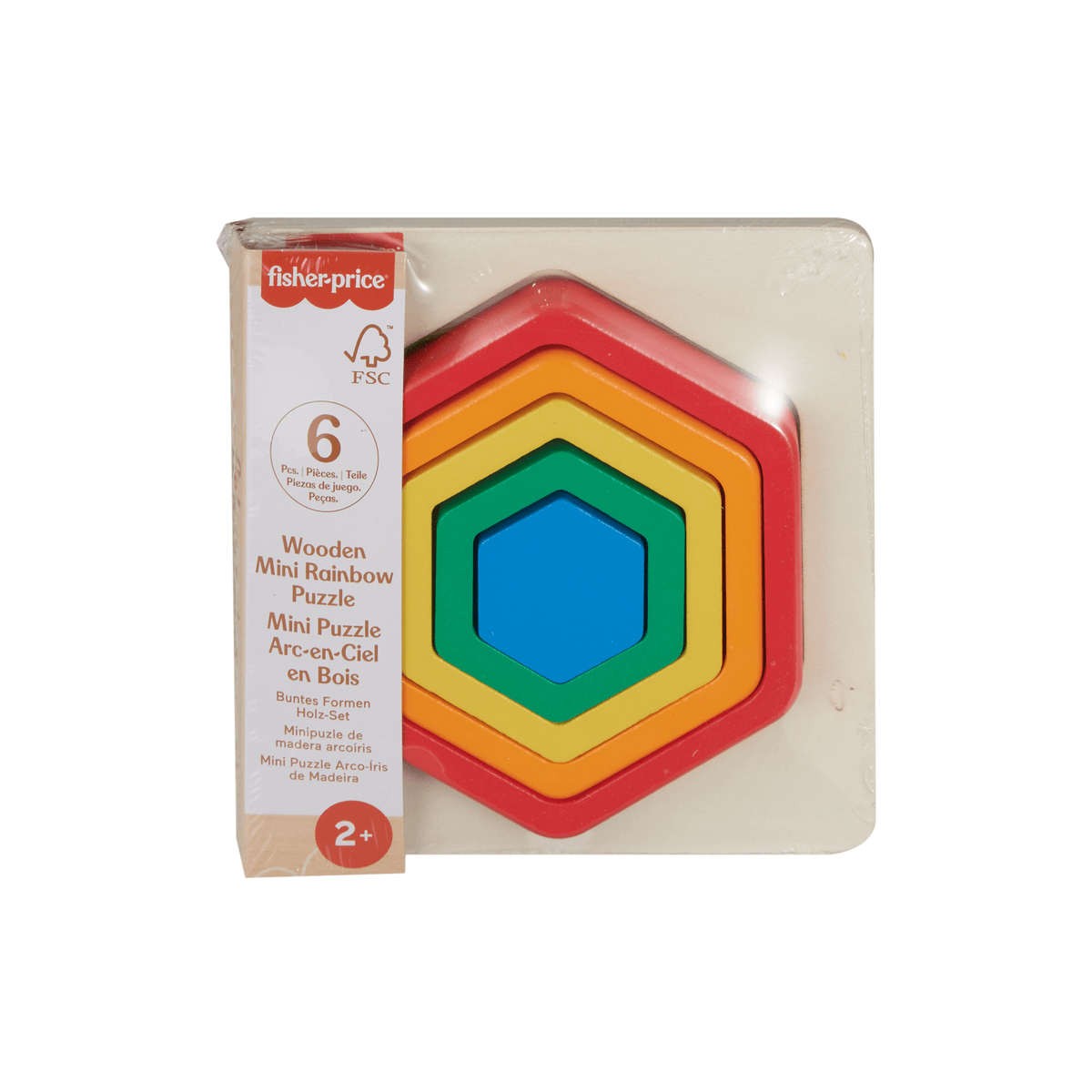 Fisher-Price Juguete para Bebés Rompecabezas Hexagono de Madera