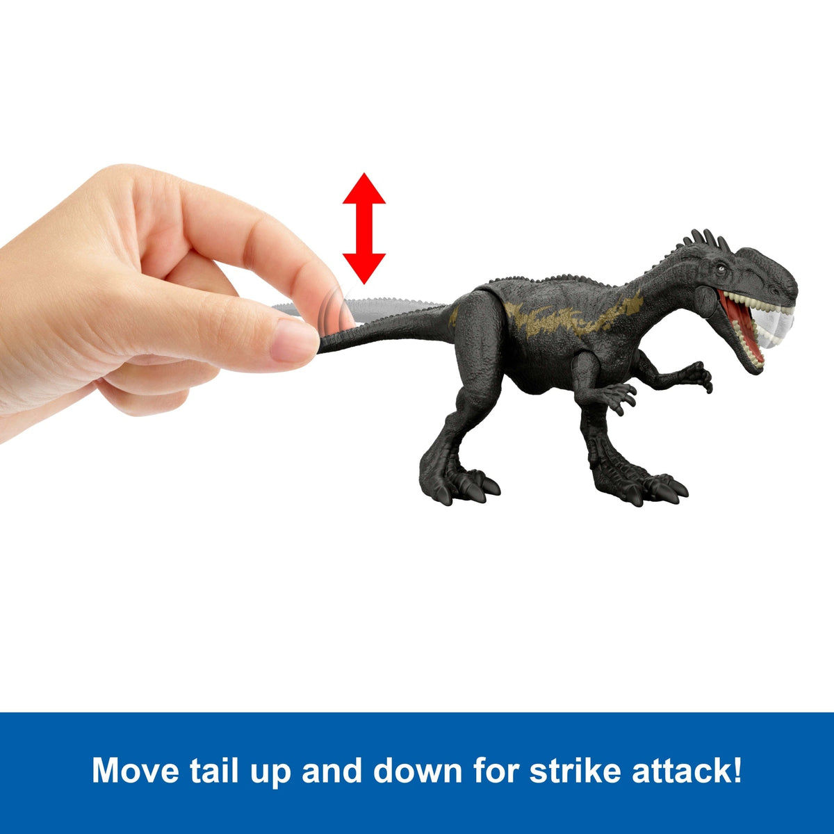 Jurassic World Rebirth Strike Attack Monolophosaurus Dinosaur Toy, Single Strike Action, Authentic & Posable