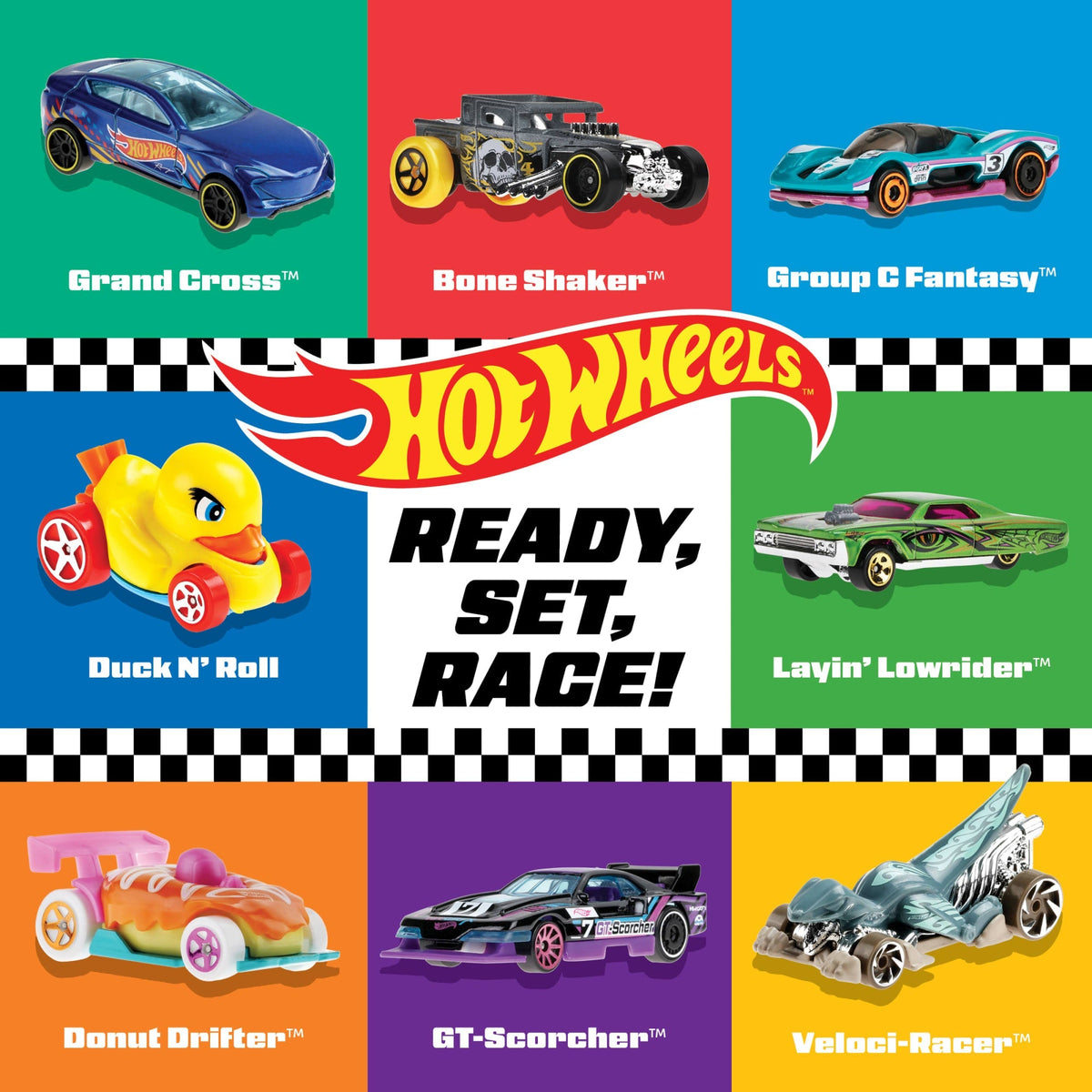 Hot Wheels Ready, Set, Race! Board Book For Babies & Toddlers, 100 Car Illustrations