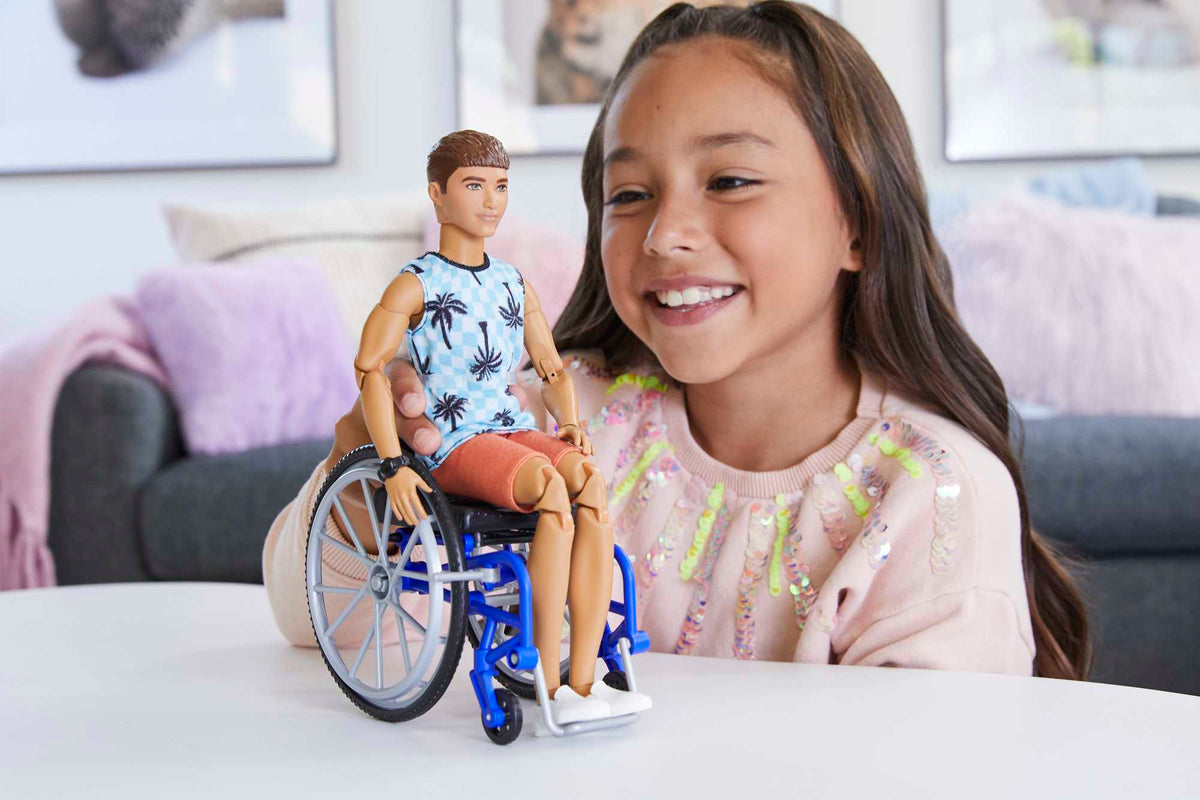 Ken Doll With Wheelchair & Ramp, Barbie Fashionistas, Brunette
