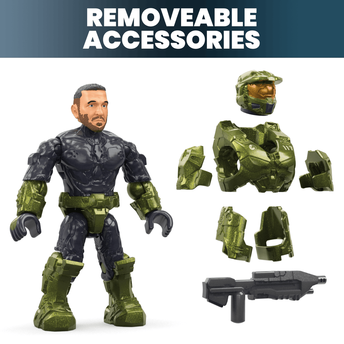 MEGA Halo Fleetcom Warthog Vehicle Building Kit With 5 Micro Action Figures (469 Pieces)