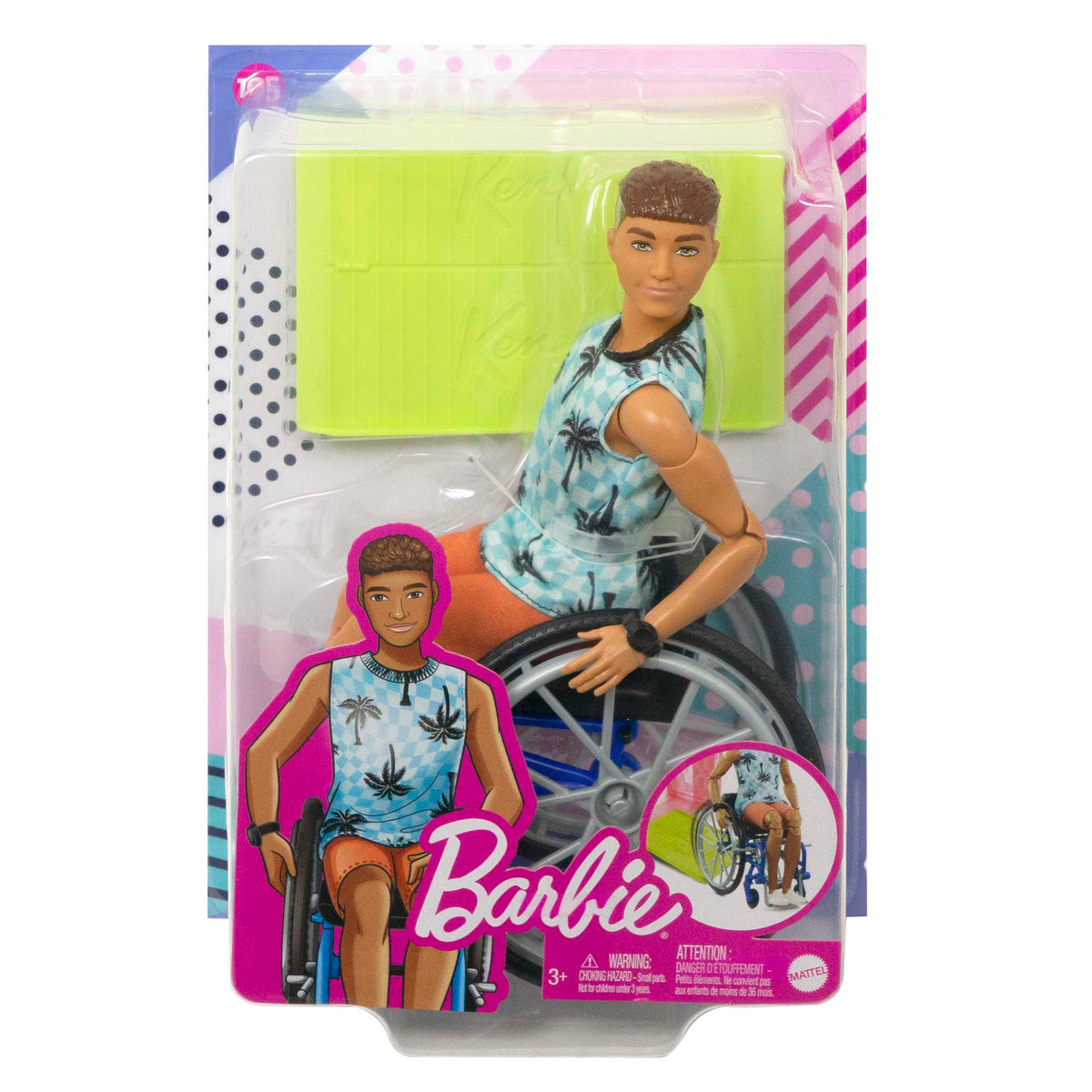 Ken Doll With Wheelchair & Ramp, Barbie Fashionistas, Brunette
