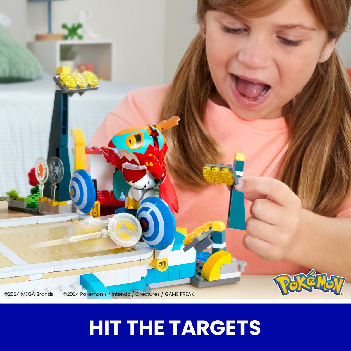 MEGA Pokémon Traning Stadium Building Toy Kit, With 5 Action Figures (1101 Pieces) For Kids