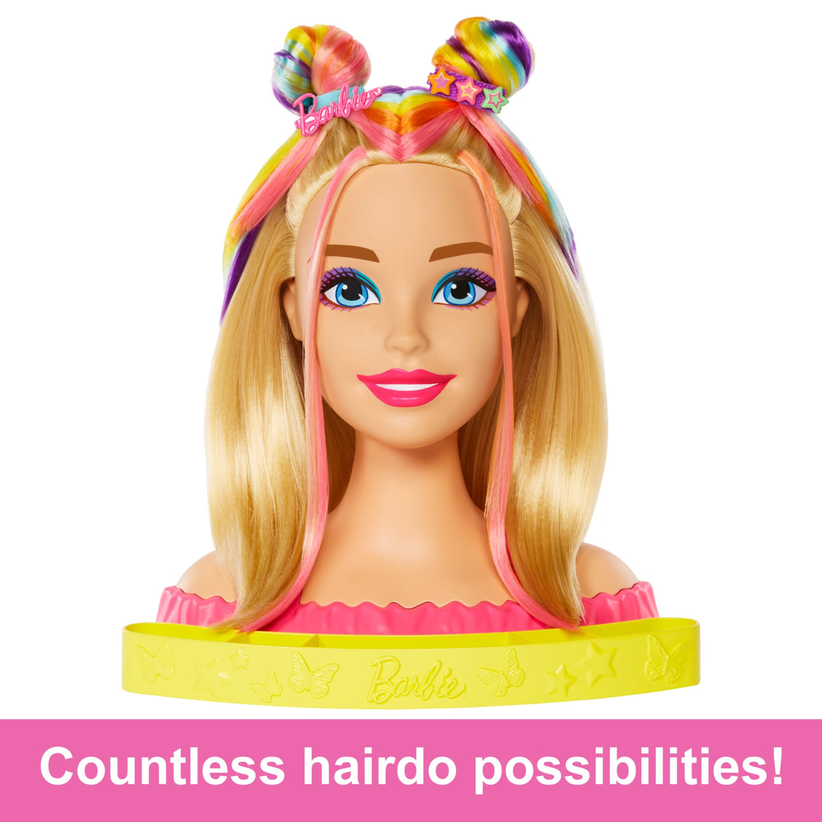 Barbie Deluxe Styling Head, Barbie Totally Hair, Blonde Rainbow Hair