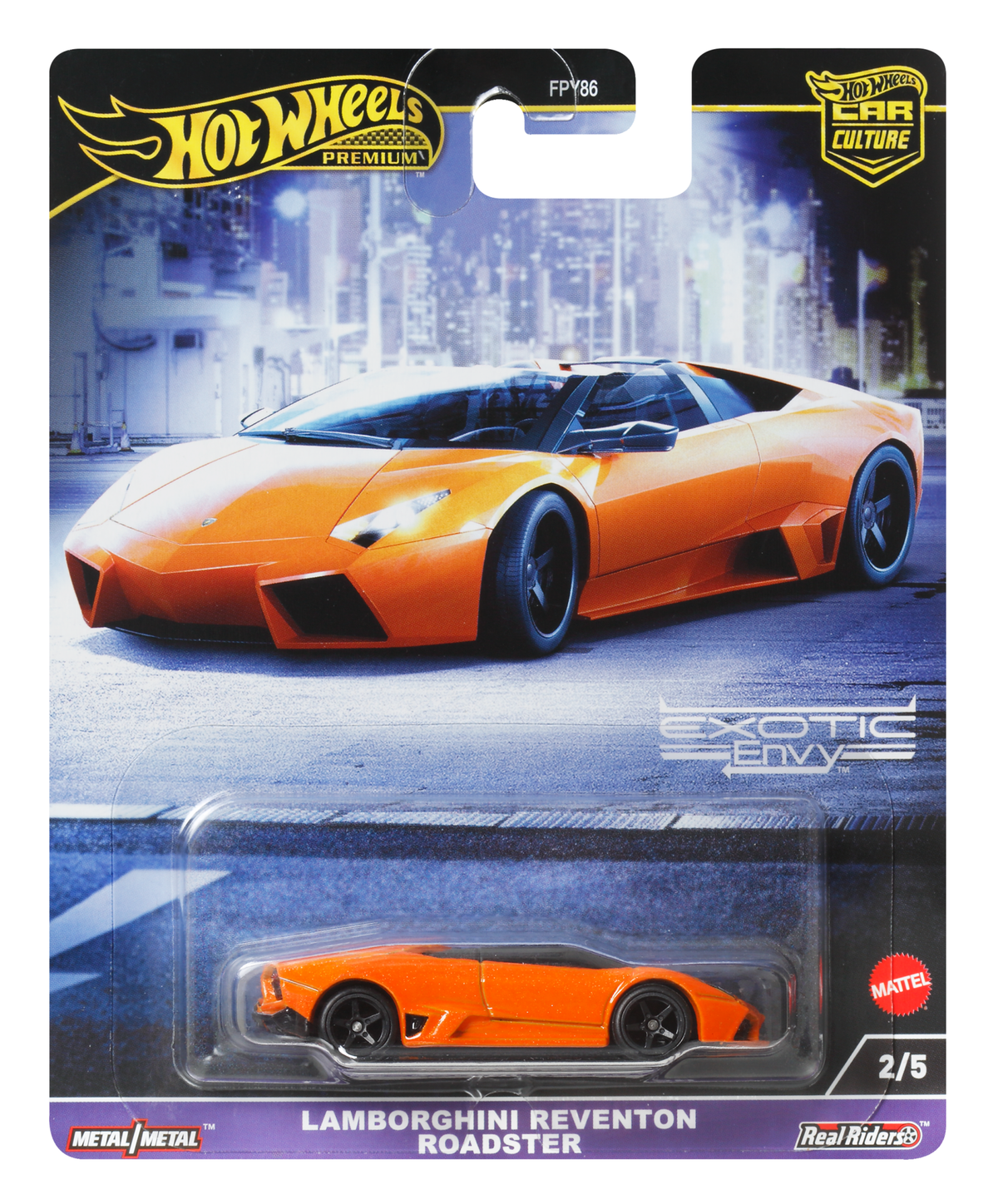 Hot Wheels Premium Car Culture Exotic Envy Lamborghini Reventon Roadster 1:64 Scale Collectible