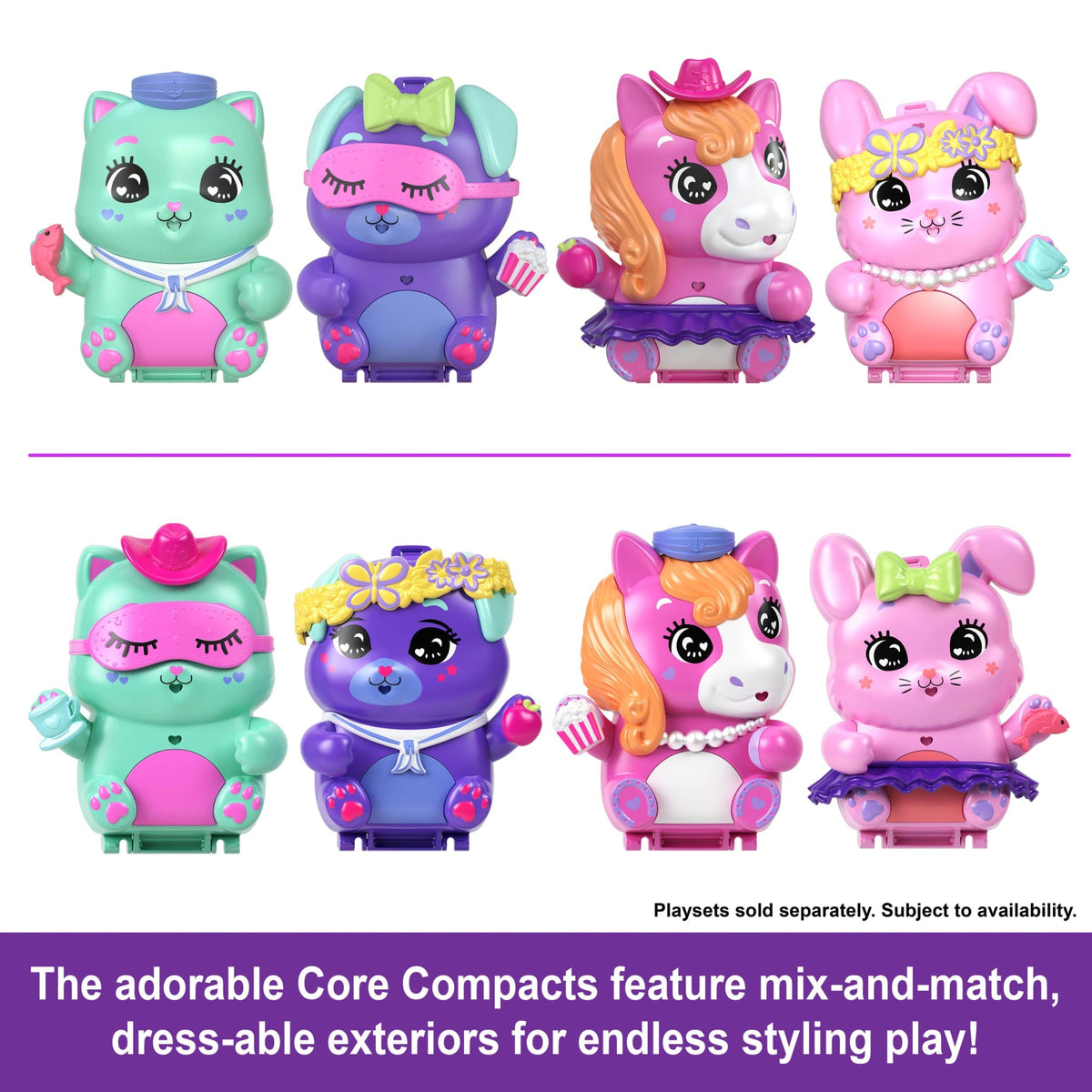 Polly Pocket Tea Party Bunny Compact Playset With 1 Micro Doll And Pet Bunnies, Travel Toy With Styling Accessories