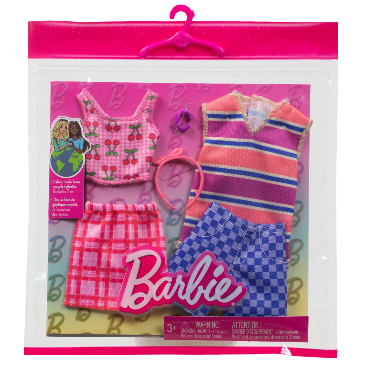 Barbie Clothes, Fashion & Accessory Pack With Cherry-inspired Outfits For Barbie & Ken Dolls