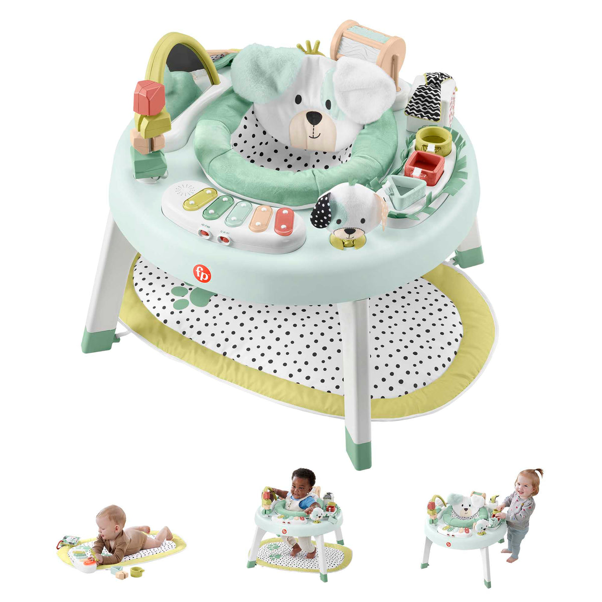 Fisher-Price 3-in-1 Baby Activity Center With Lights & Sounds, Play Mat, Toddler Toy, Snugapuppy