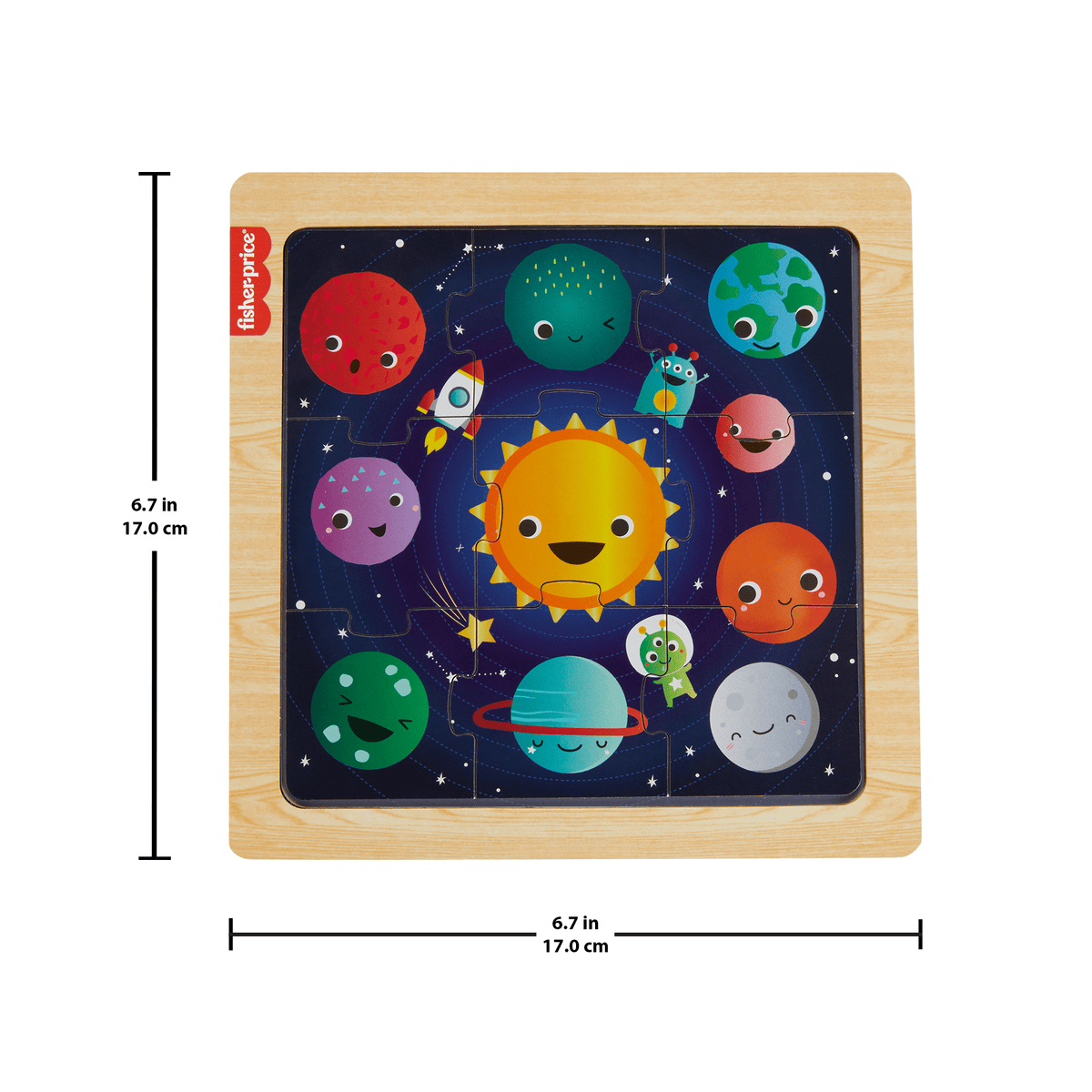 Fisher-Price Juguete para Bebés Rompecabezas Planetas Divertidos de Madera
