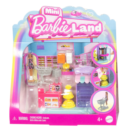 Barbie  Mini Barbieland  Poupée et Coffret de Jeu  Supermarché