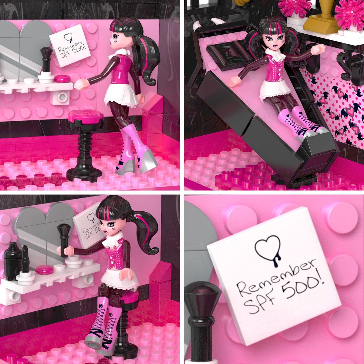 MEGA Monster High Draculaura's Boo-K Crypt Building Toy Kits (301 Pieces) For Collectors