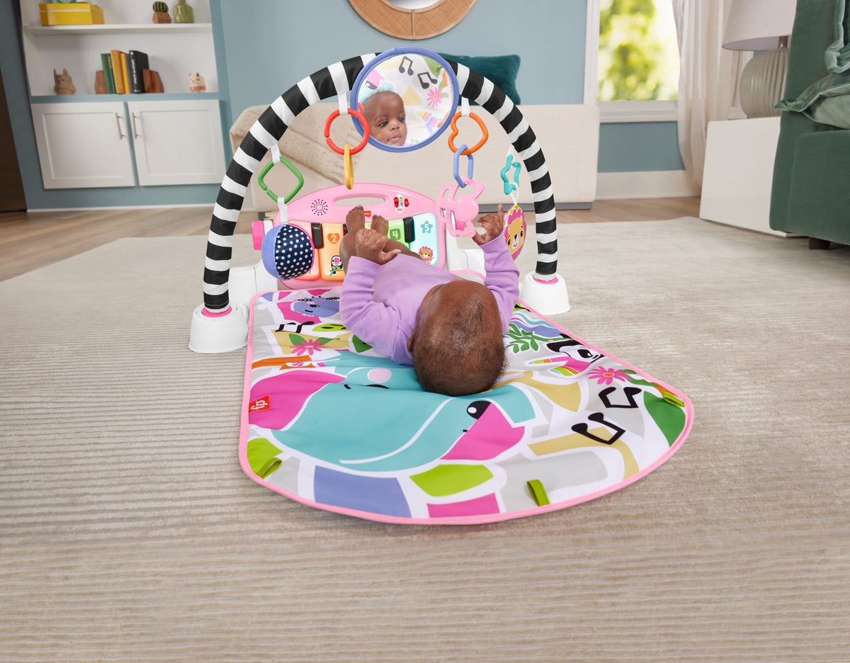Fisher-Price Baby Gimnasio para Bebés Piano Pataditas Musicales Brilla y Crece Rosa