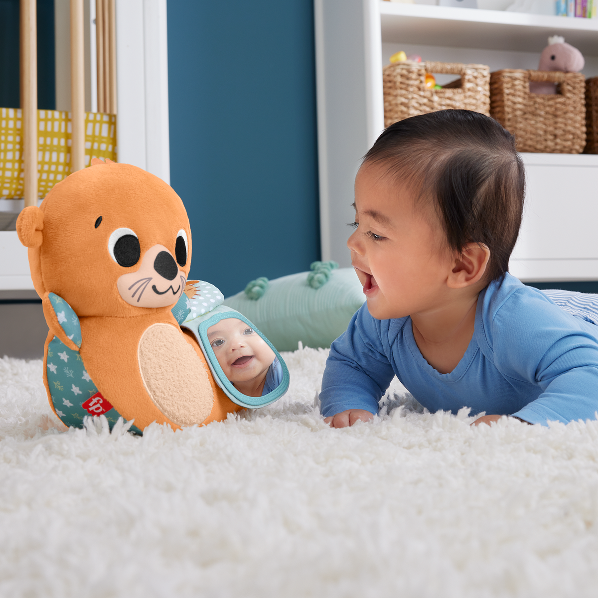 Fisher-Price  Peluche  Loutre Basculante de Jeu Sur Le Ventre2 en 1