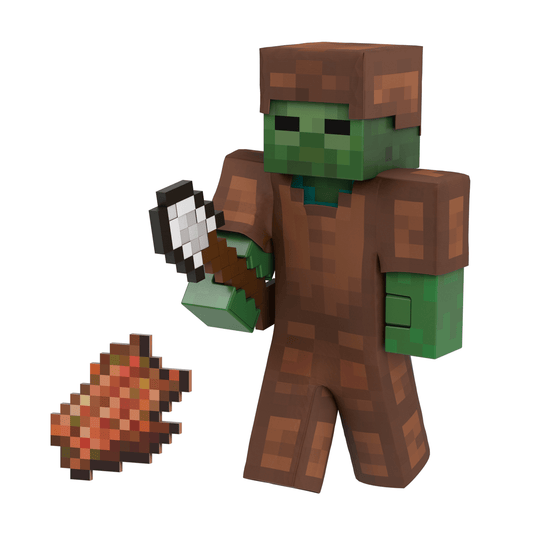 Minecraft Diamond Level Zombie Action Figure, 4 Accessories, 5.5-in Collector Scale